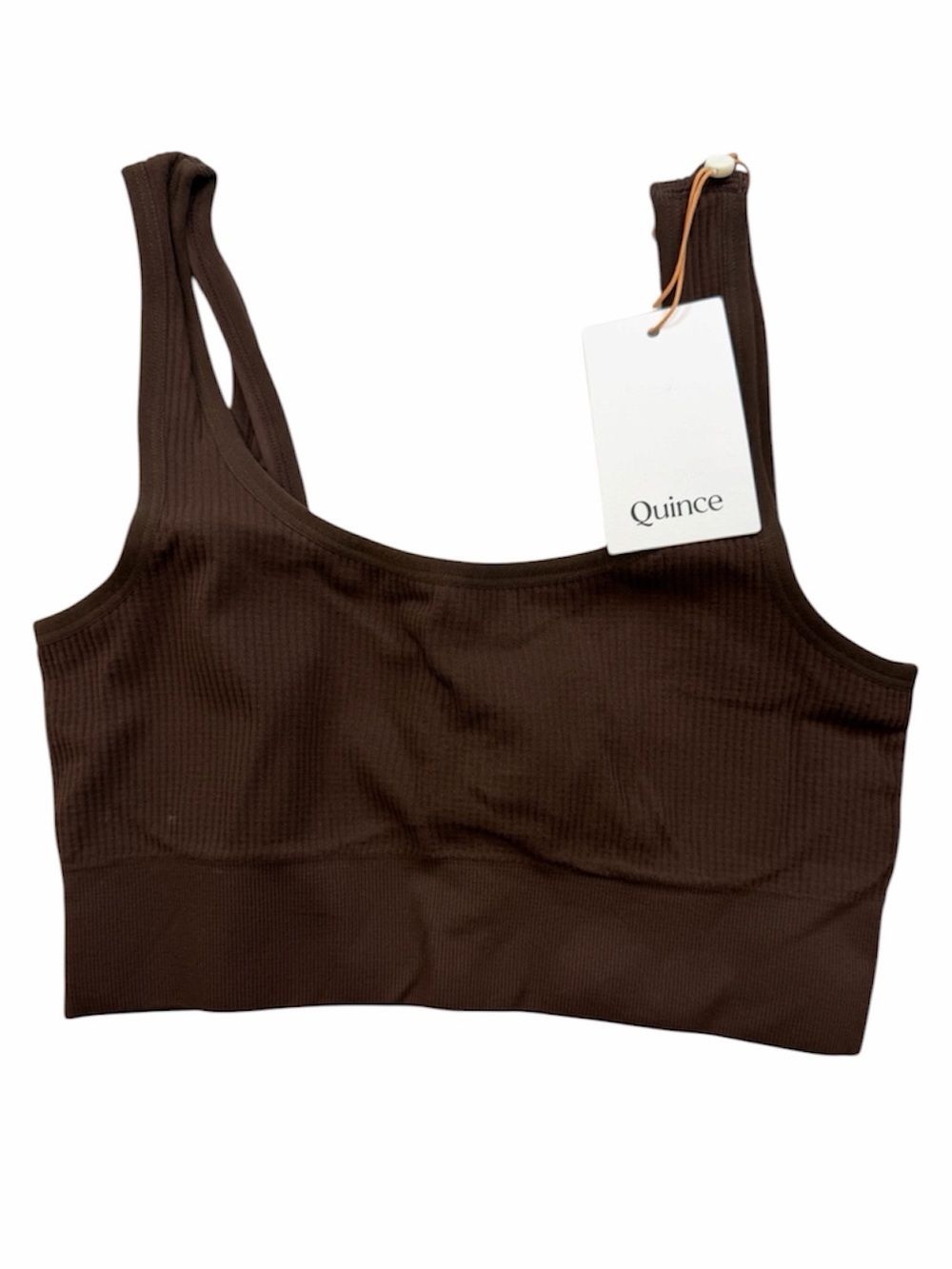 NWT QUINCE 2 Pack Comfort Rib Tank Bralettes Medium Cocoa 1025